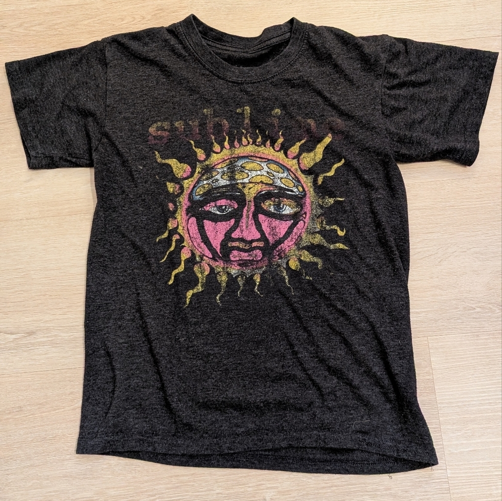 Sublime Sun Face Graphic Tee Black Band T-Shirt Size XS